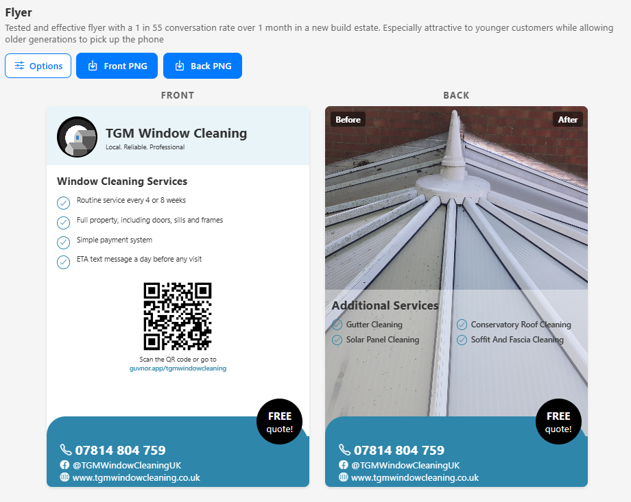 Example Guvnor flyer